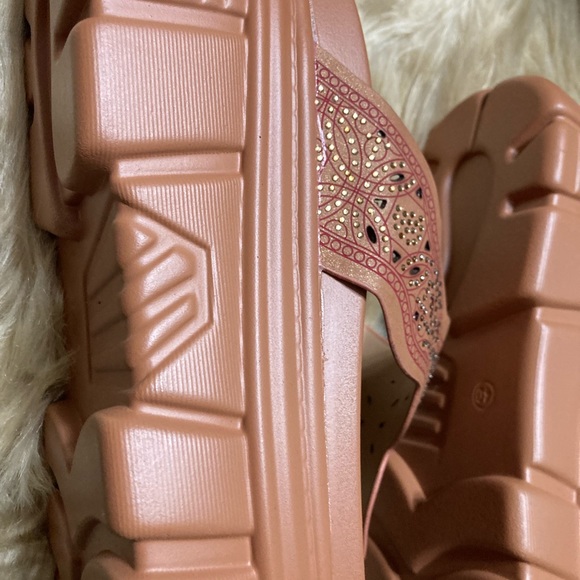 PLATFORM FLIP FLOP SOFT WEDGE BOHEMIAN THONG SANDALS, HIPPIE, CHICS, WOMEN - Picture 5 of 13